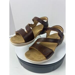 Halsa Denia Brown Leather Comfortable Arch Support Orthopedic Sandals Women 8W